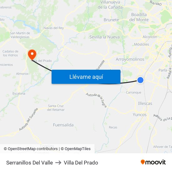 Serranillos Del Valle to Villa Del Prado map