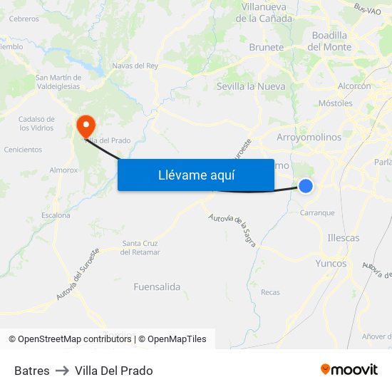 Batres to Villa Del Prado map