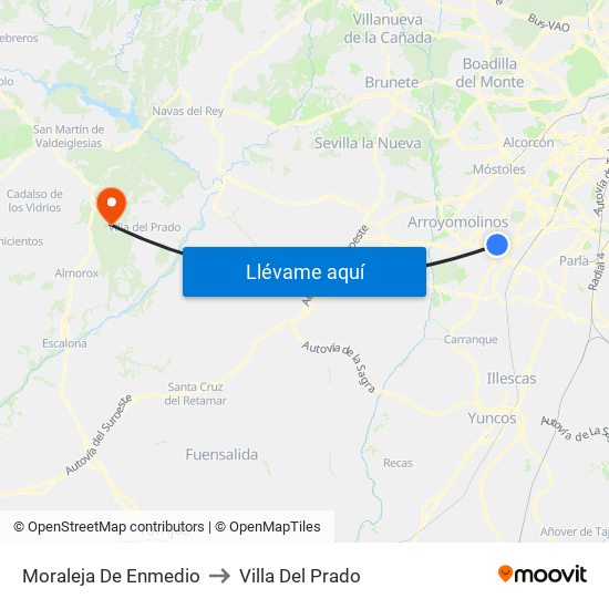 Moraleja De Enmedio to Villa Del Prado map
