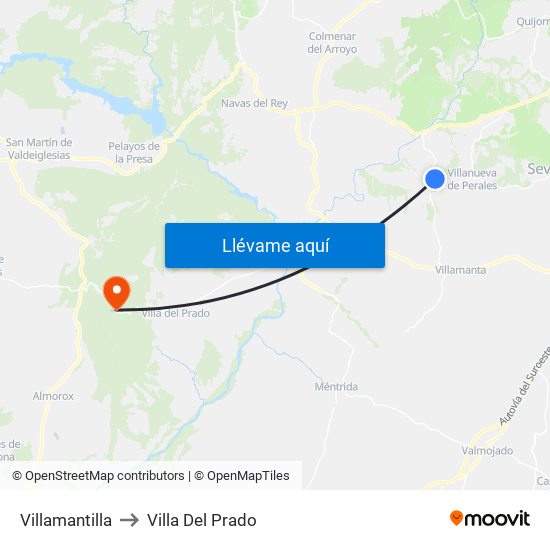 Villamantilla to Villa Del Prado map