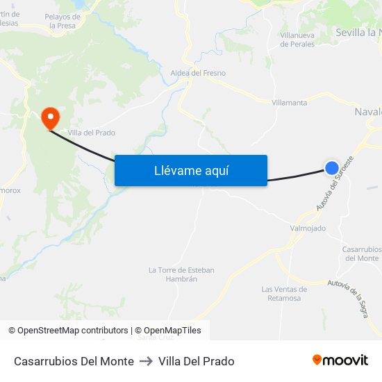 Casarrubios Del Monte to Villa Del Prado map