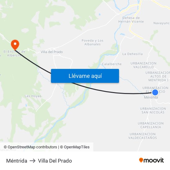 Méntrida to Villa Del Prado map