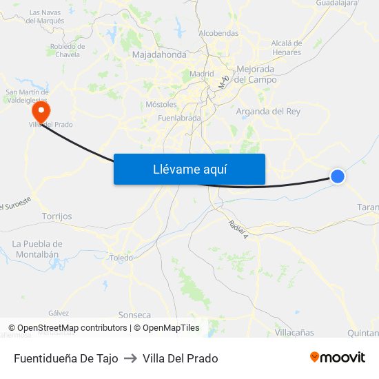 Fuentidueña De Tajo to Villa Del Prado map