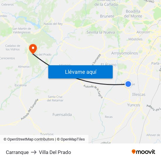 Carranque to Villa Del Prado map