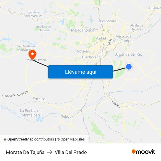 Morata De Tajuña to Villa Del Prado map