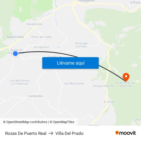 Rozas De Puerto Real to Villa Del Prado map