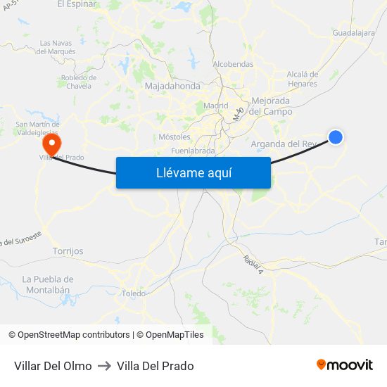 Villar Del Olmo to Villa Del Prado map
