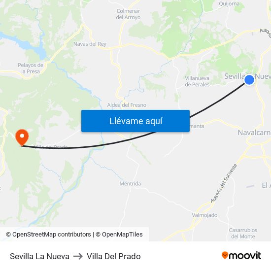 Sevilla La Nueva to Villa Del Prado map