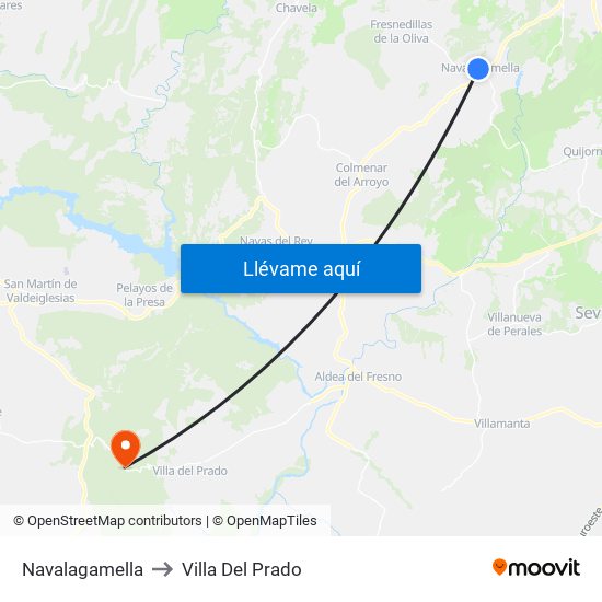 Navalagamella to Villa Del Prado map