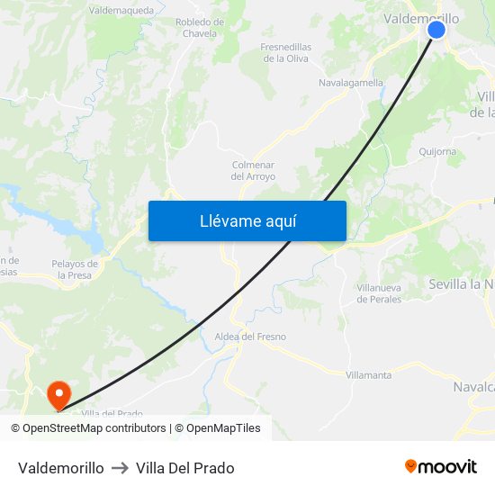 Valdemorillo to Villa Del Prado map
