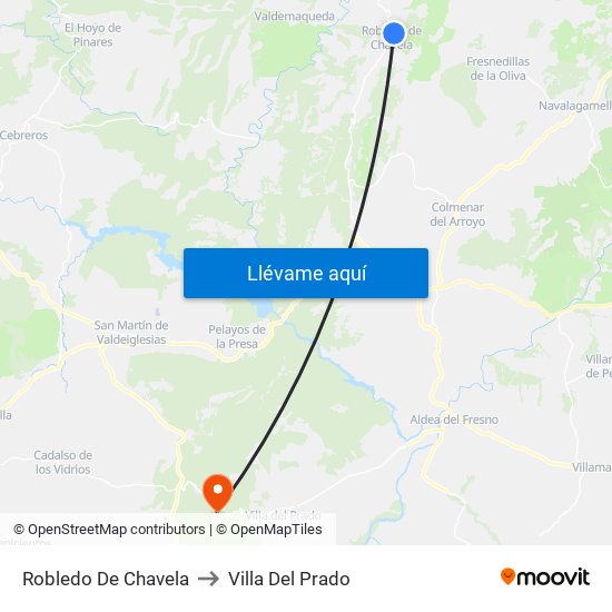 Robledo De Chavela to Villa Del Prado map