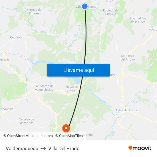 Valdemaqueda to Villa Del Prado map
