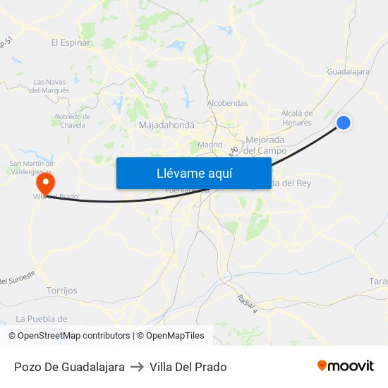 Pozo De Guadalajara to Villa Del Prado map