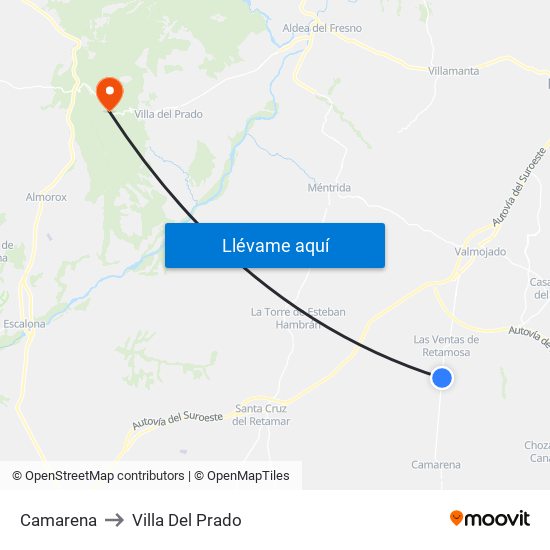 Camarena to Villa Del Prado map