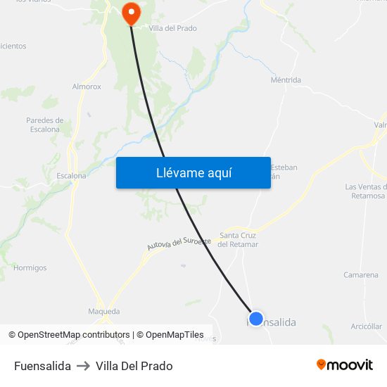 Fuensalida to Villa Del Prado map