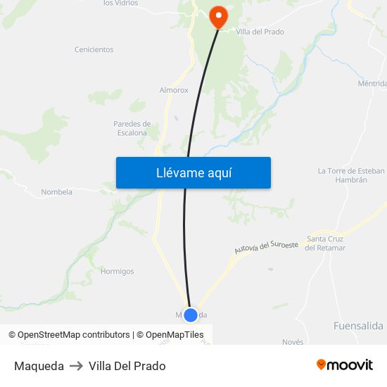 Maqueda to Villa Del Prado map