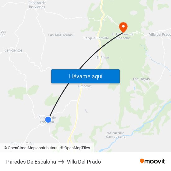 Paredes De Escalona to Villa Del Prado map