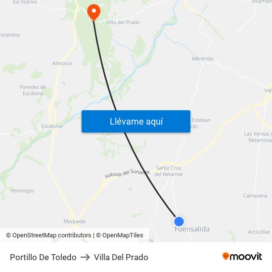 Portillo De Toledo to Villa Del Prado map