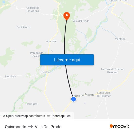 Quismondo to Villa Del Prado map