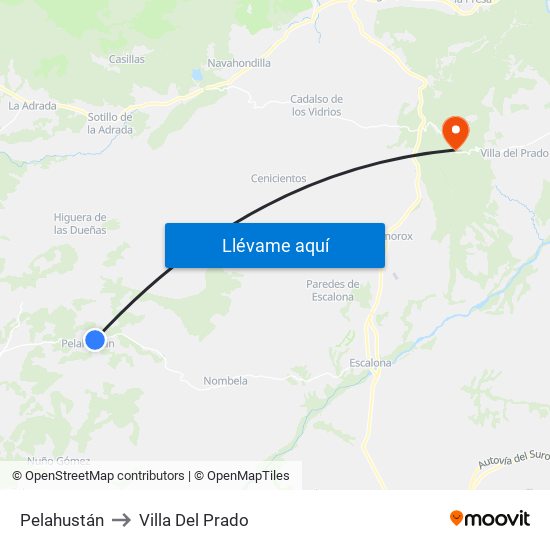Pelahustán to Villa Del Prado map