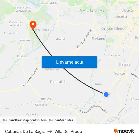 Cabañas De La Sagra to Villa Del Prado map