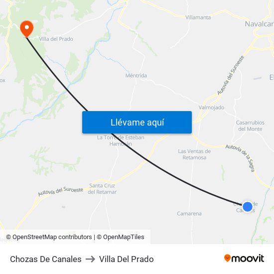 Chozas De Canales to Villa Del Prado map