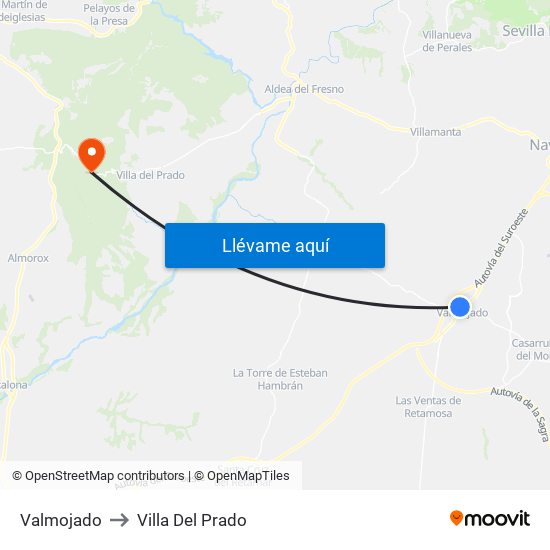 Valmojado to Villa Del Prado map