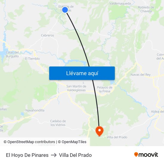 El Hoyo De Pinares to Villa Del Prado map