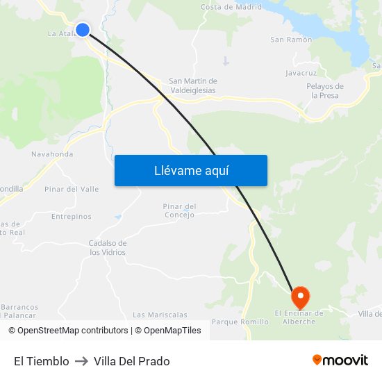 El Tiemblo to Villa Del Prado map
