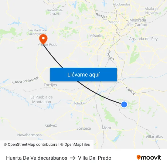 Huerta De Valdecarábanos to Villa Del Prado map