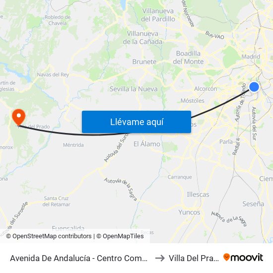 Avenida De Andalucía - Centro Comercial to Villa Del Prado map