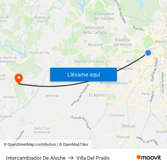 Intercambiador De Aluche to Villa Del Prado map