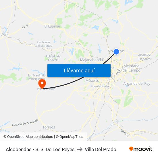 Alcobendas - S. S. De Los Reyes to Villa Del Prado map