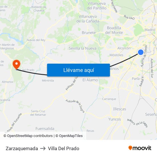 Zarzaquemada to Villa Del Prado map