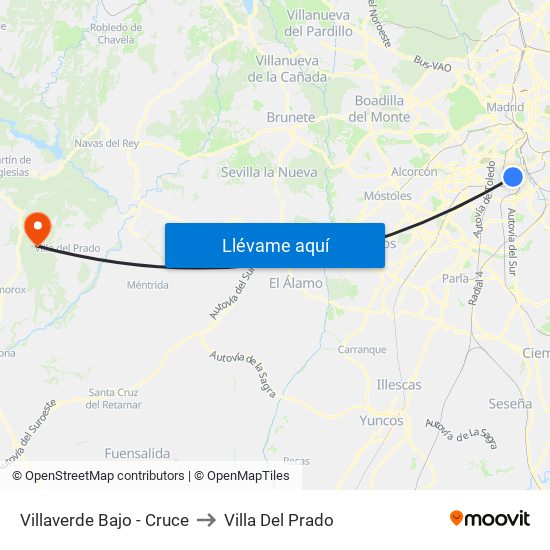 Villaverde Bajo - Cruce to Villa Del Prado map