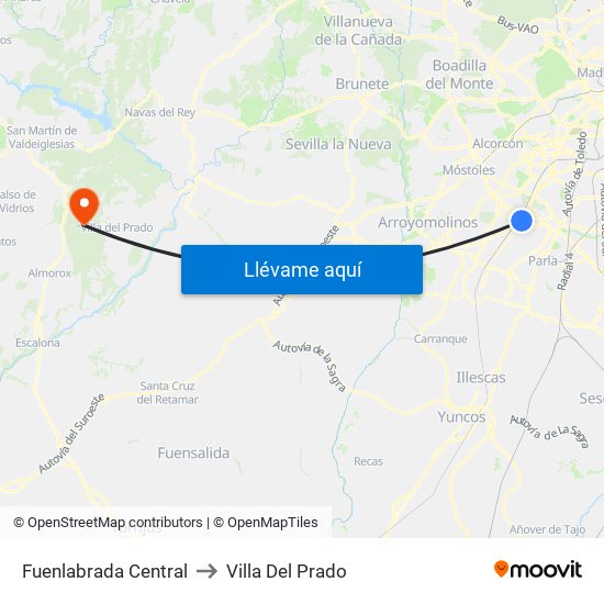 Fuenlabrada Central to Villa Del Prado map