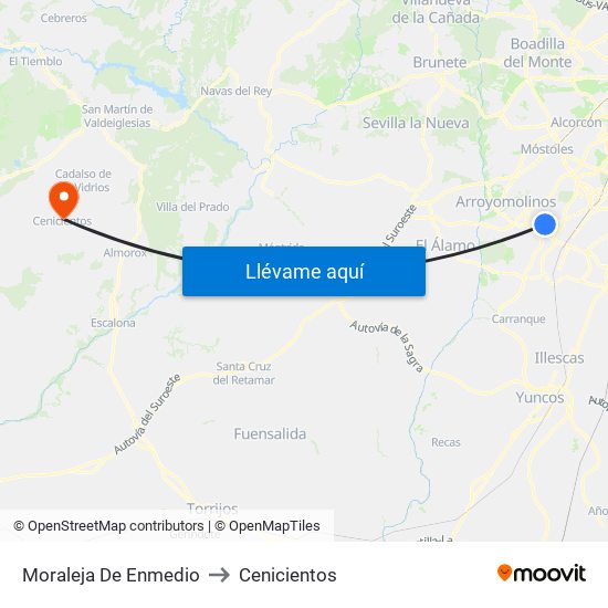 Moraleja De Enmedio to Cenicientos map