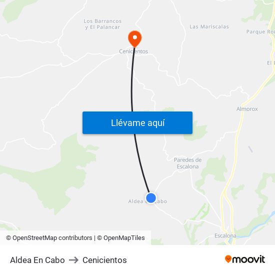 Aldea En Cabo to Cenicientos map