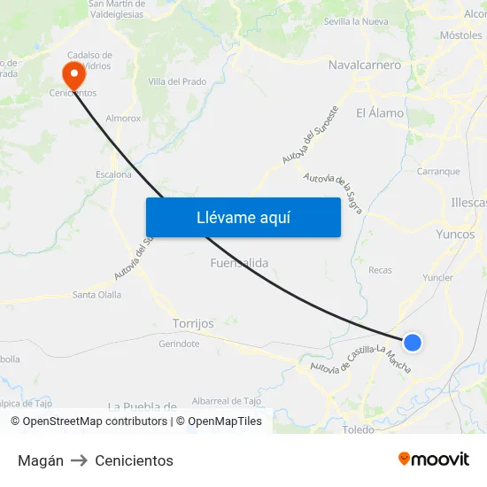 Magán to Cenicientos map