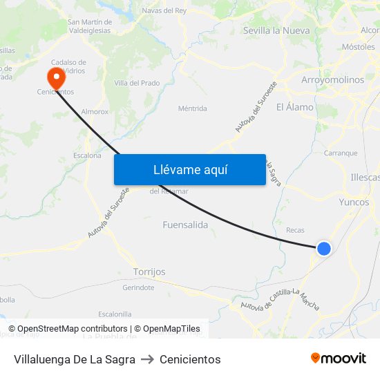 Villaluenga De La Sagra to Cenicientos map