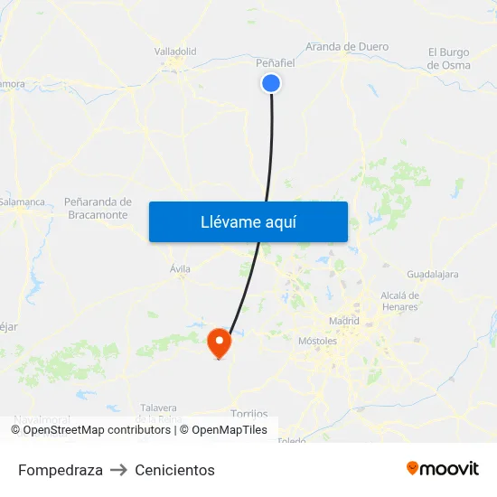 Fompedraza to Cenicientos map