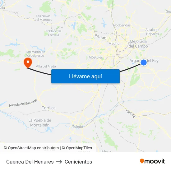 Cuenca Del Henares to Cenicientos map