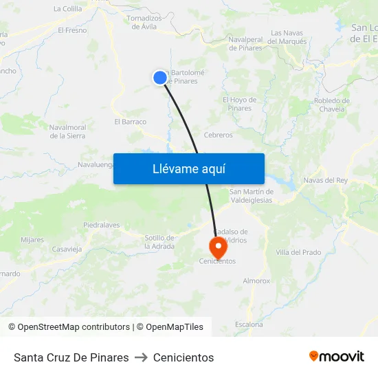 Santa Cruz De Pinares to Cenicientos map