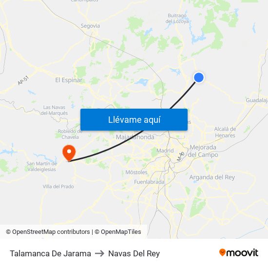 Talamanca De Jarama to Navas Del Rey map
