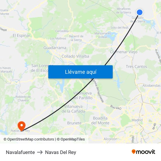 Navalafuente to Navas Del Rey map