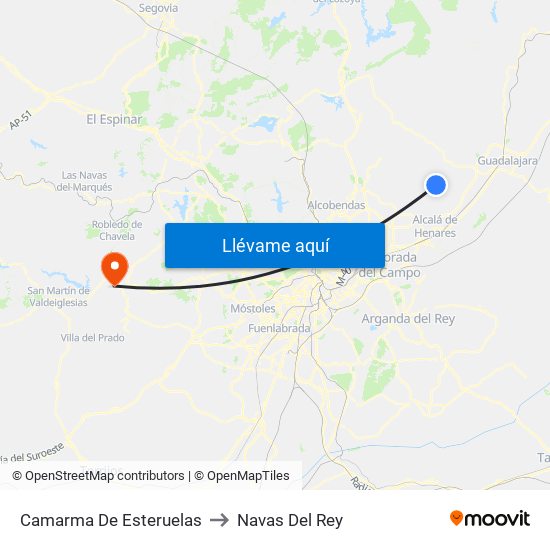 Camarma De Esteruelas to Navas Del Rey map