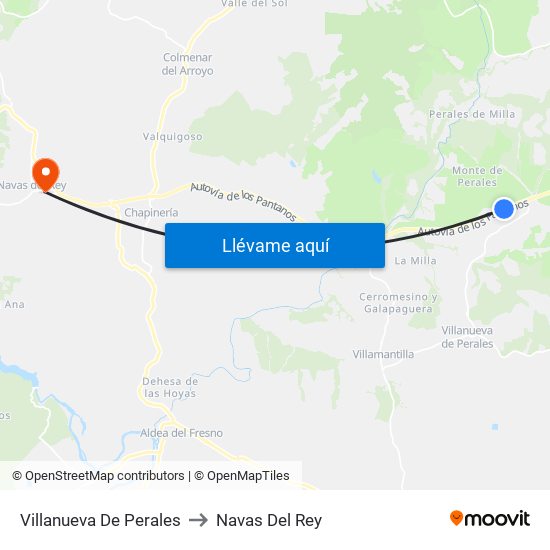 Villanueva De Perales to Navas Del Rey map