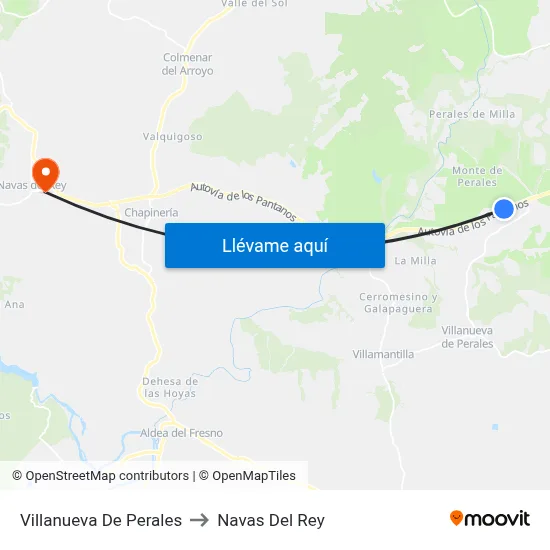 Villanueva De Perales to Navas Del Rey map