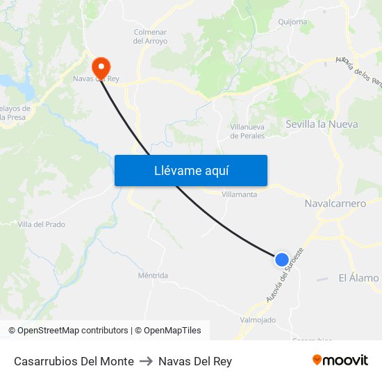 Casarrubios Del Monte to Navas Del Rey map