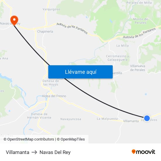 Villamanta to Navas Del Rey map